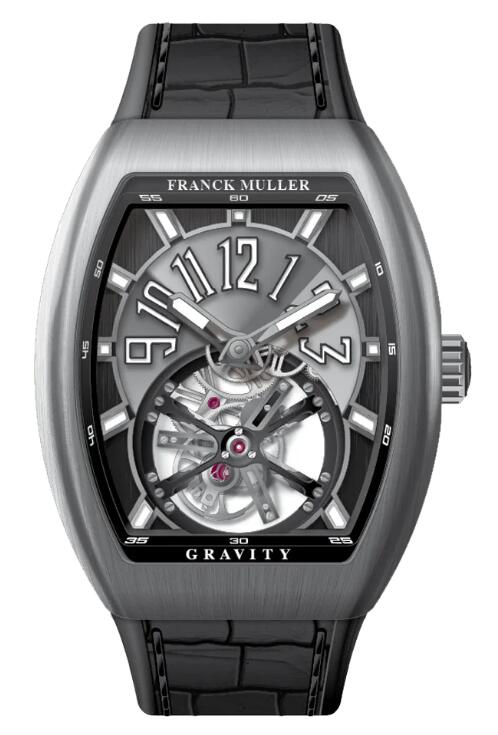 Best FRANCK MULLER Vanguard Gravity Tourbillon Brushed Titanium V 41 T GRAVITY CS NR BR (TT) (TT BLC NR) Replica Watch